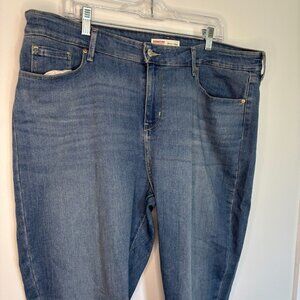 SIGNATURE LEVI STRAUSS Mid-Rise Straight Womens 20 35x32 Lightwash Blue Denim